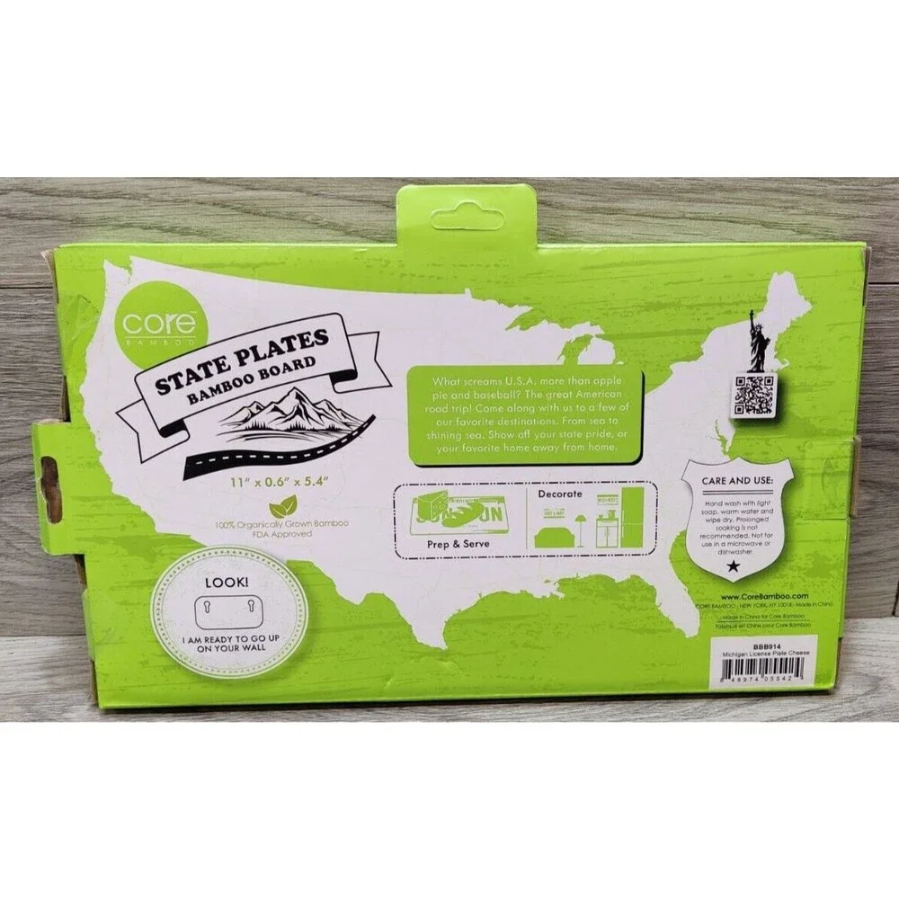 Michigan AUTO MT1V License Plate Bamboo Cutting Board Decor Great Lakes State